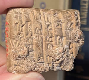 1900 BC Cuneiform Tablet from Old Babylon with Sumerian Inscriptioins both sides, Reverse