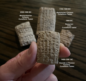 Four cuneiform tablets 2500-1200 BC