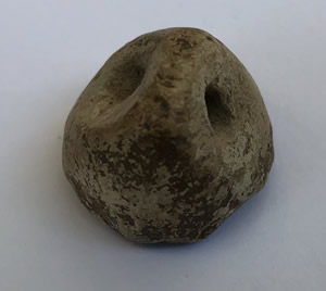 2000-1000 BC Terracotta Conoid Seal with a cross or "X"