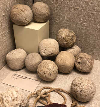 Sling stones used by the Assyrians at the Judean stronghold of Lachish in Judea in 701 BC