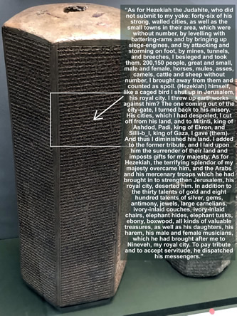 Inscription Interpretation of Sennacherib, Taylor, Hezekiah Prism 