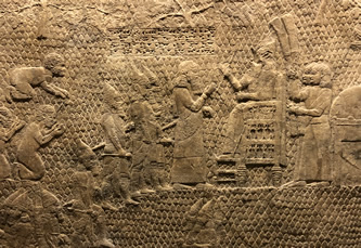 Siege of Lachish - Israelite rebels appear before Sennacherib for judgment and execution