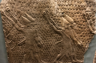 Siege of Lachish - Assyrian stone slingers