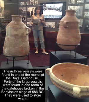 701-586 BC Pithoi, lamps, plates, jugs and bowls from the Water Gate in Jerusalem's East Wall