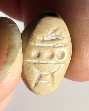500 BC Phoenician Seal in tan stone Seal used to press Image or identification