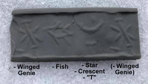 800-600 BC Cylinder Seal in Chalcedony Stone Modern Pressed Inscription