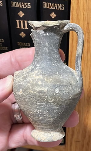 300-200 BC Hellenistic Amphora with black kslip finish and strap handle