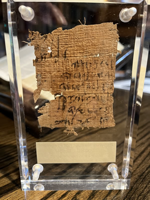 Hieratic script Papyrus Manuscript Fragment 200 BC, Egypt, Black ink on business document