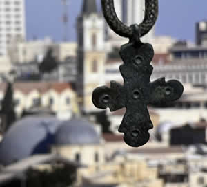700-900 AD Byzantine bronze cross pendant