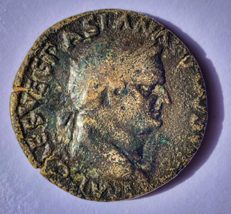 Coin minted by Vespasian 69-79 AD