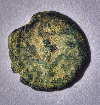 Herod the Great coin with an anchor incribed "BACI HPQ", or "King Herod"