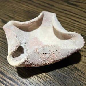 2200-200 BC oil lamp from Israel with four ports for wicks