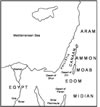 Map of Israel, Egypt and Sinai