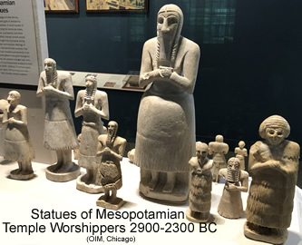 Mesopotamian statues of worshippers 2900-2300 BC