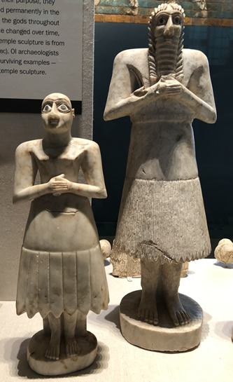 Mesopotamian statues of worshippers 2900-2300 BC
