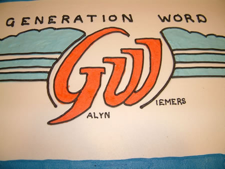Generation Word Logo on Galyn's 47th birthday cake made by Sue