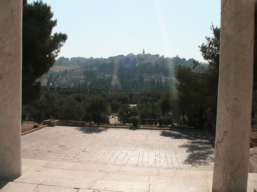 Looking the the east at the Mount of Olives from the Temple Mount in Jerusalem