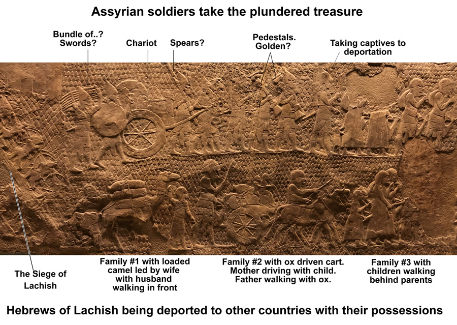 Plunder and deportation at Lachish by Assyria.
