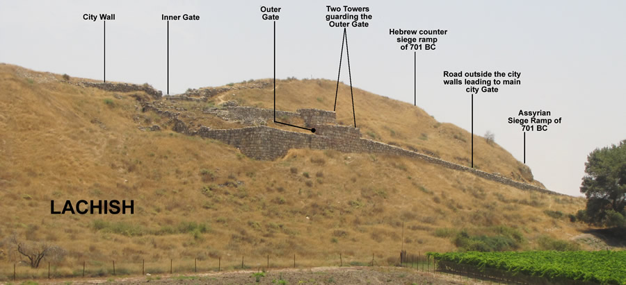 Details of city of Lachish from Assyrian Siege on Lachish 