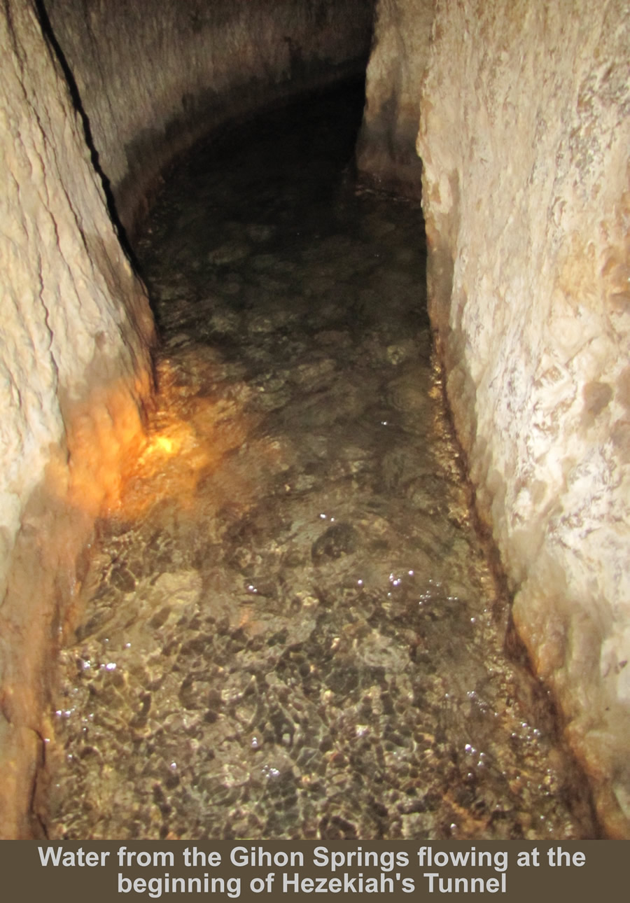 Water from Gihon Springs still flowing into Hezekiah's Tunnel