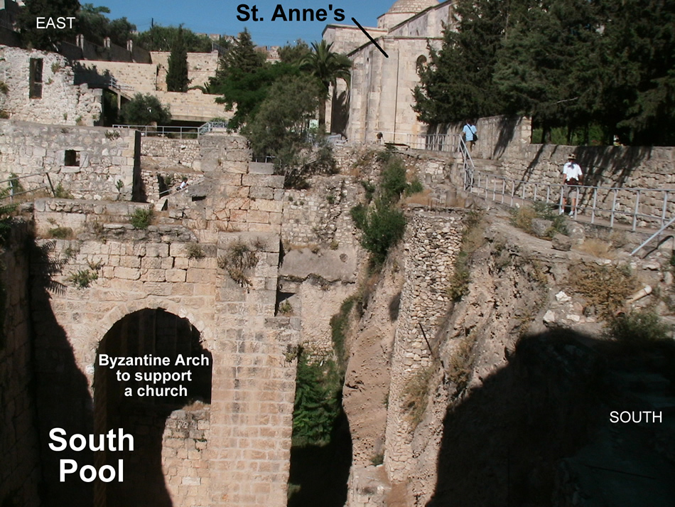 South side of the Pool of Bethesda with Saint Anne's Crusader church in the background