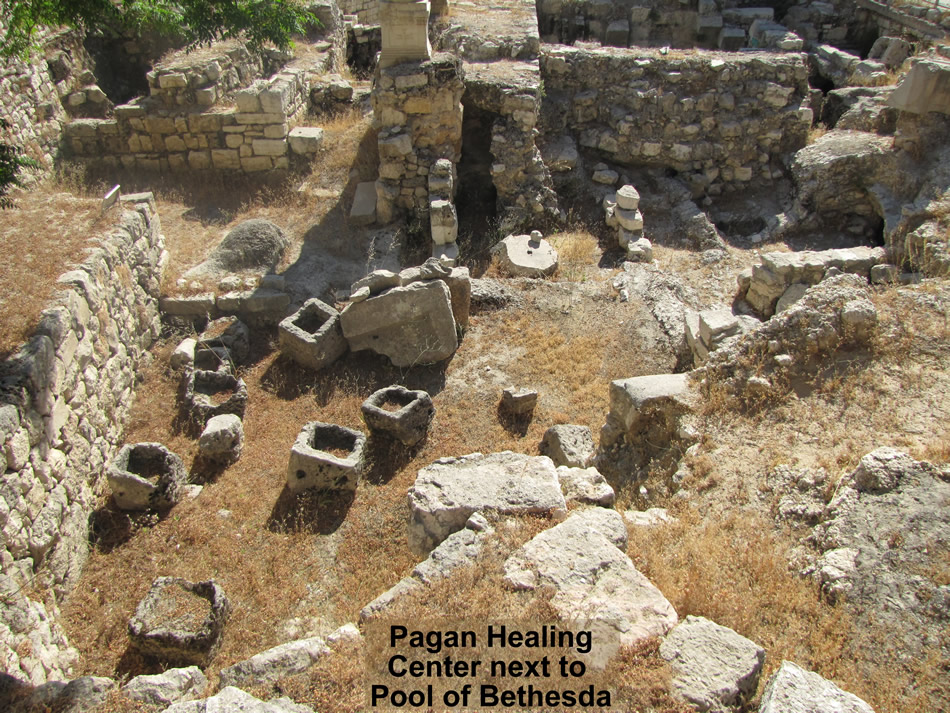 Pagan healing centers at the Pool of Bethesda