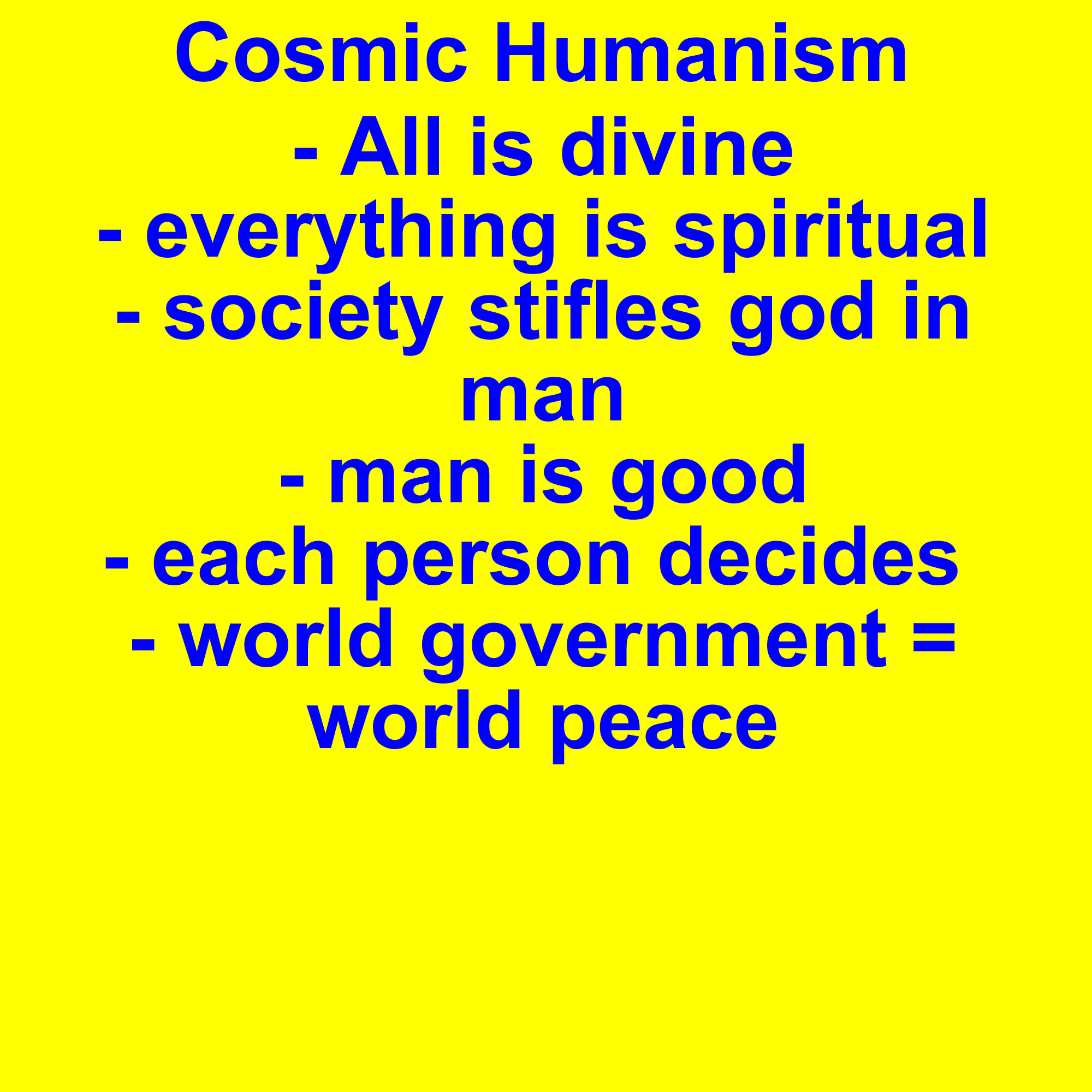 cosmic humanism
