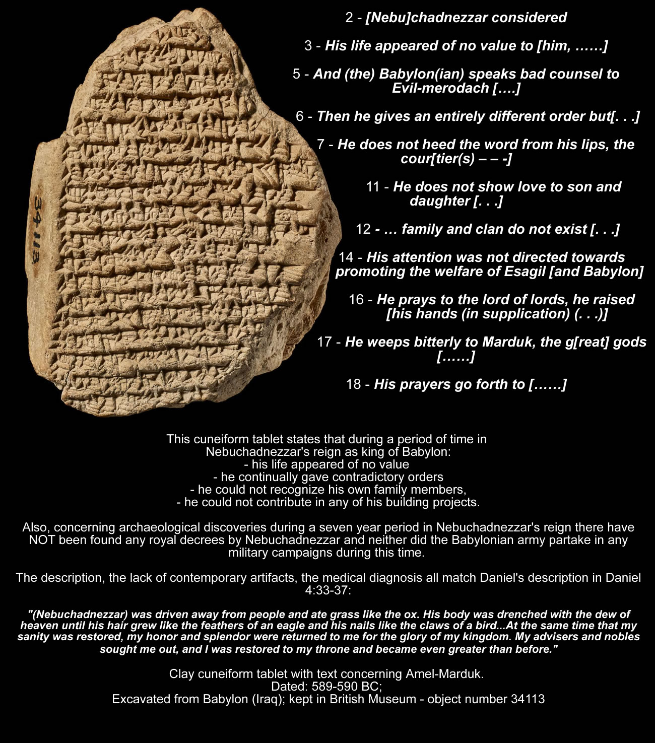 nebuchadnezzar madness cuneiform tablet
