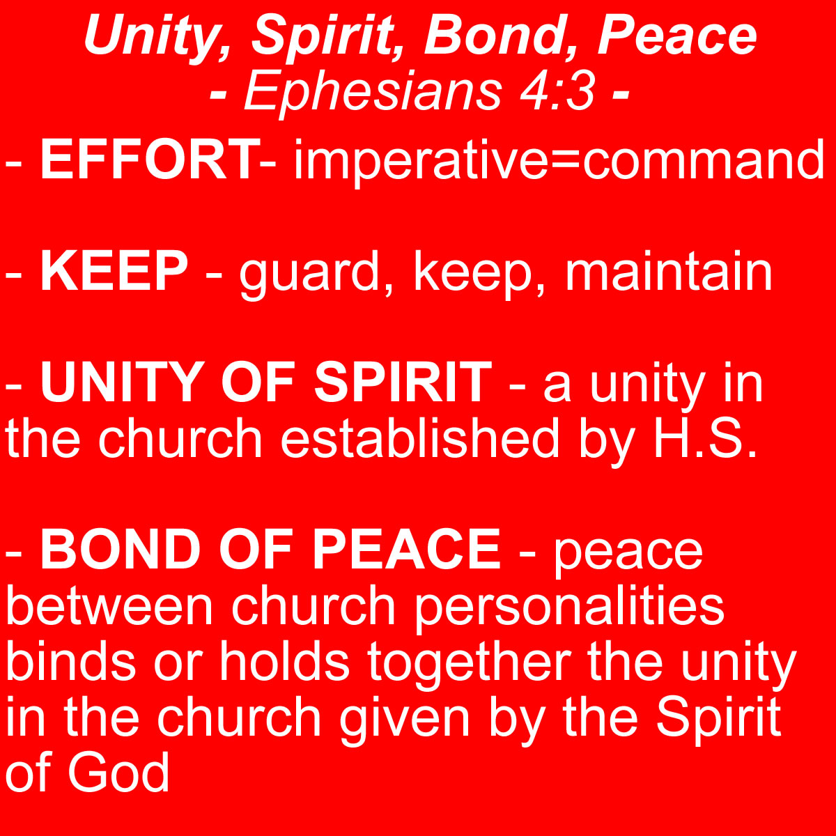 unity of spirit