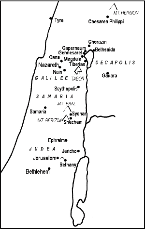 Map of Israel in Jesus day