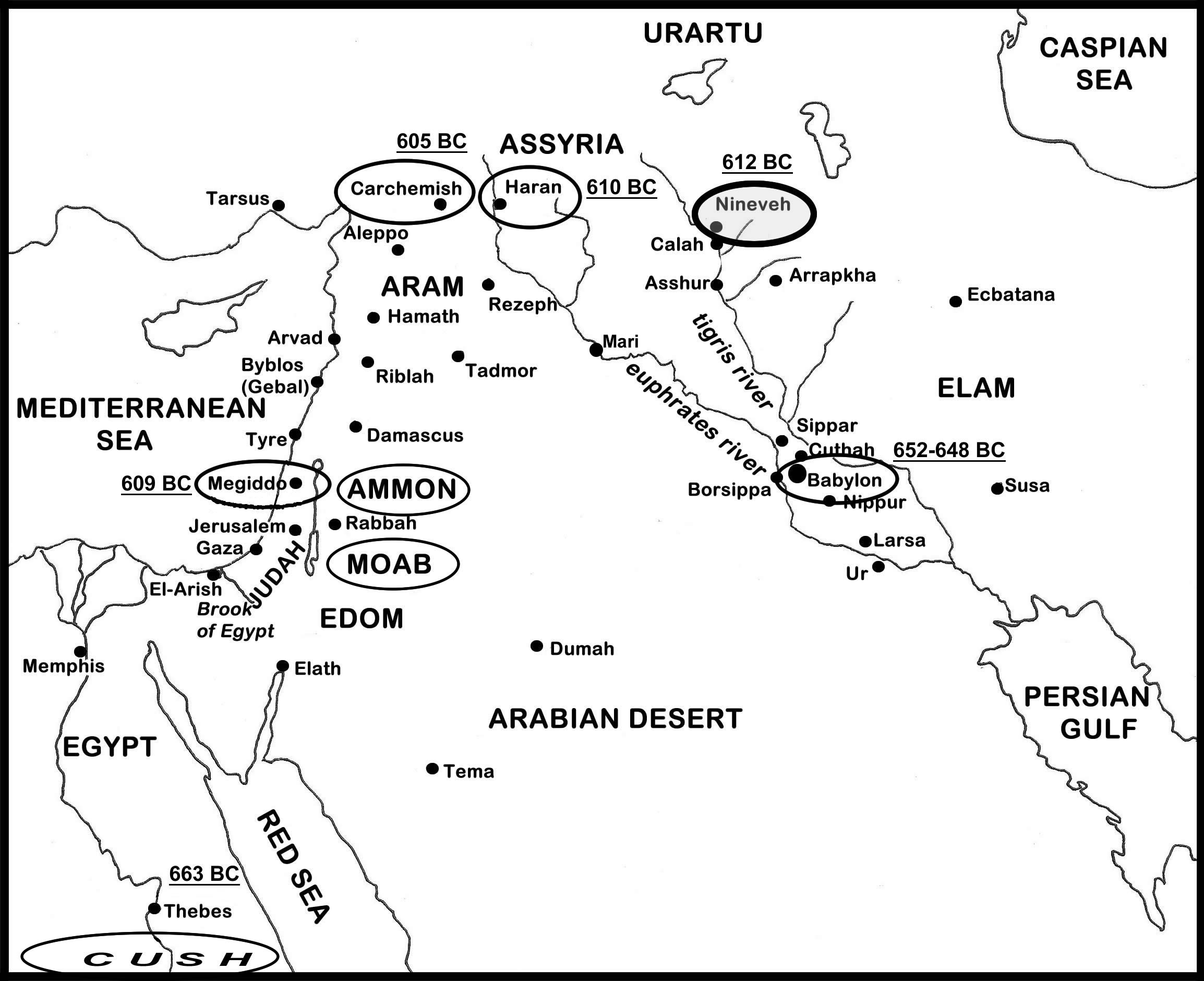 190D Map 663 605 Assyra Zephaniah Locations