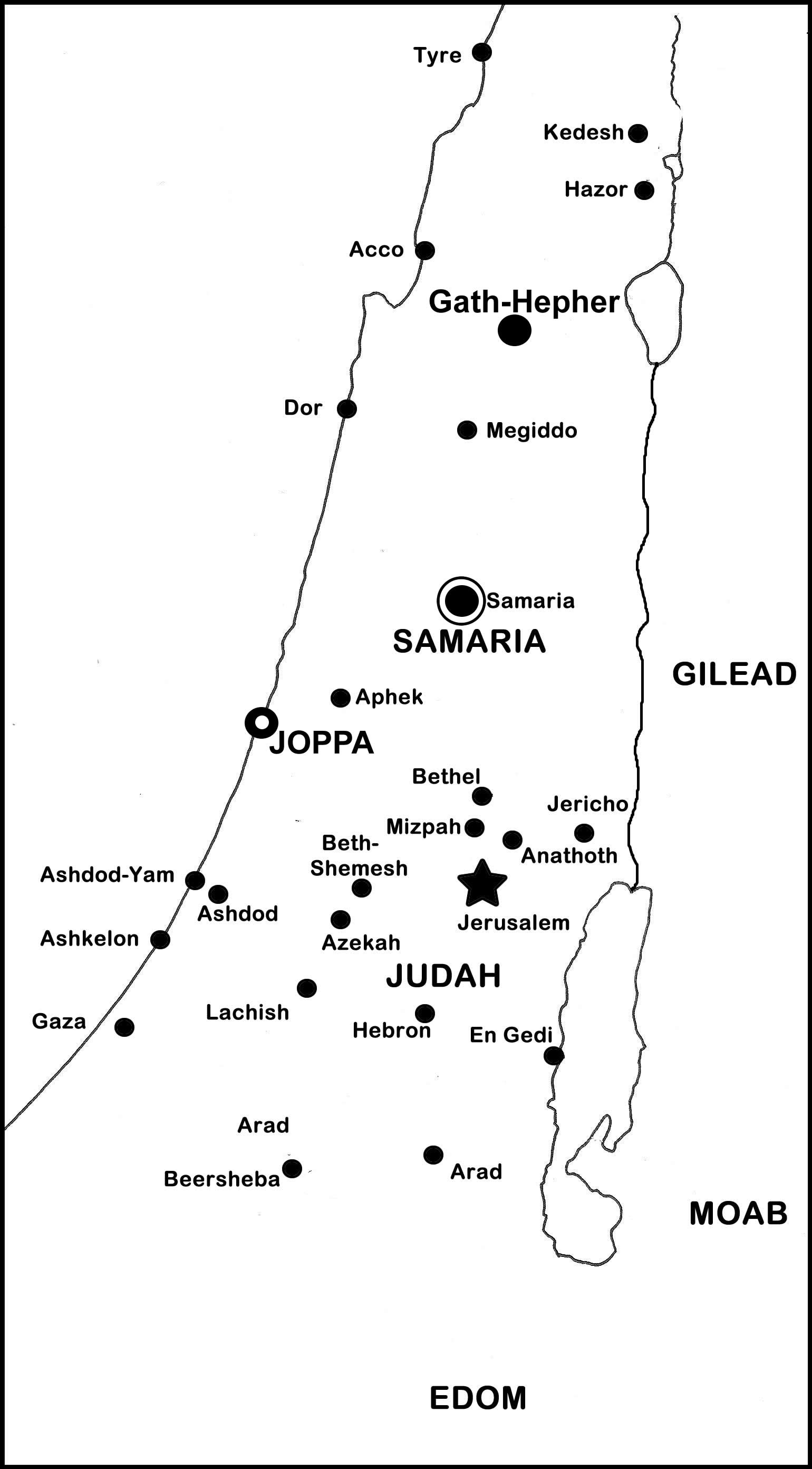 190J Israel map Jonah 760BC