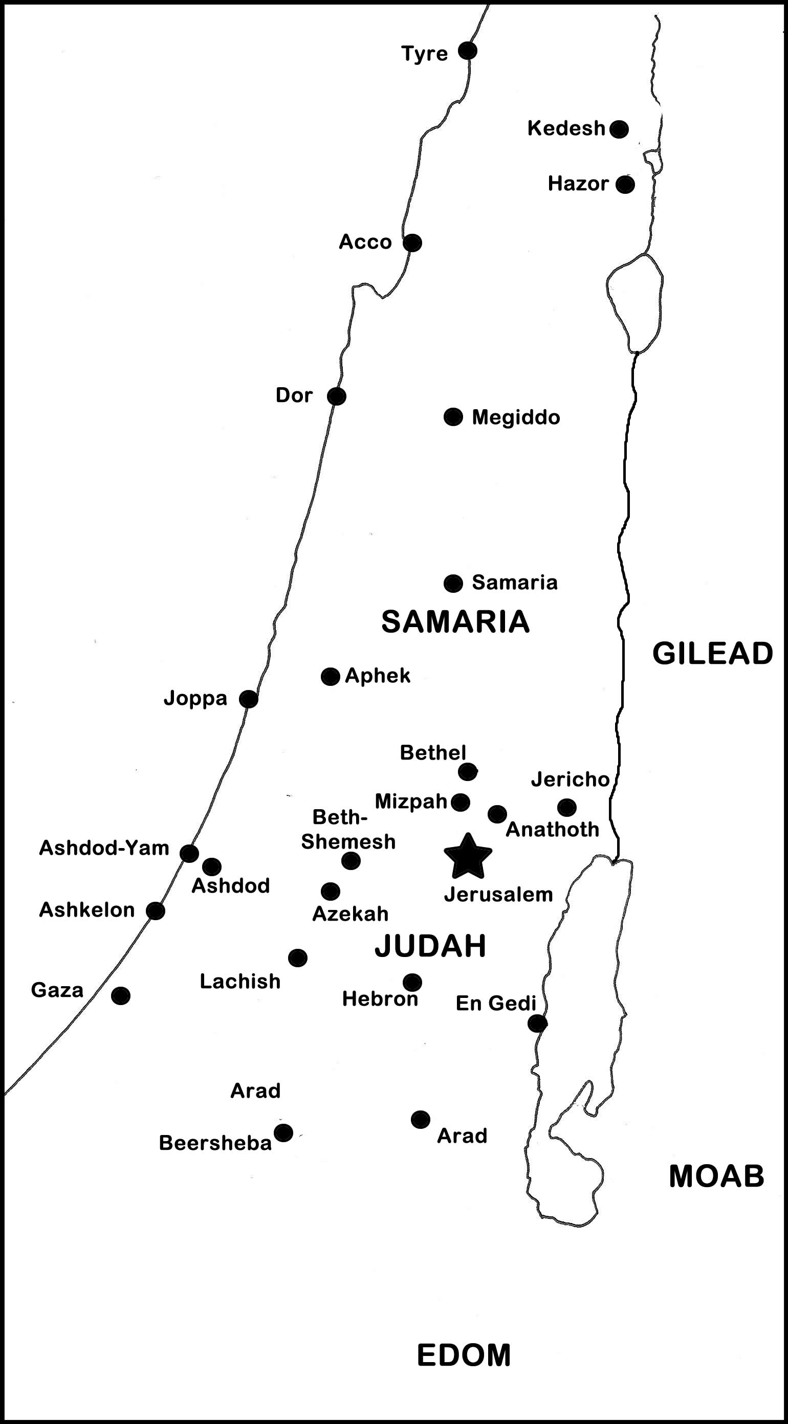 232A JEREMIAH Map of Israel