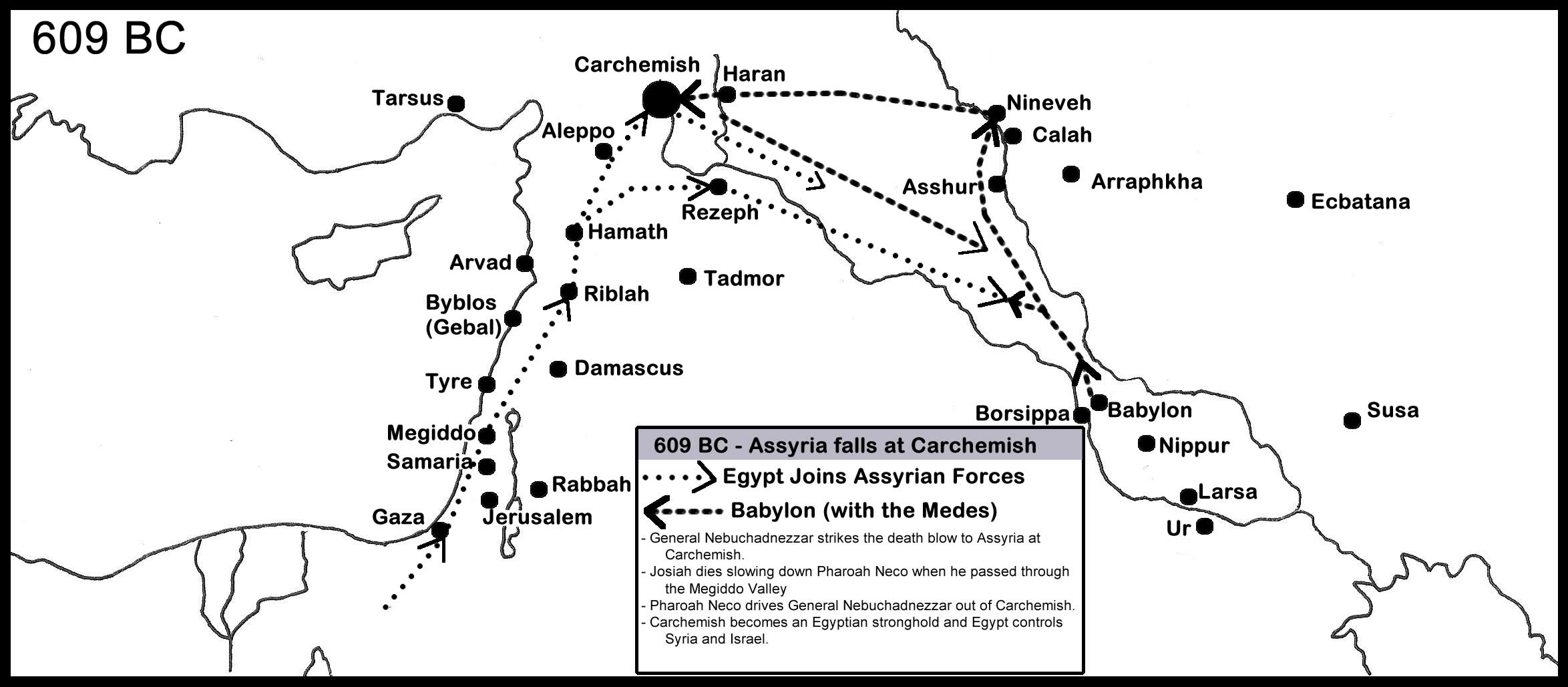 232F 609 Assyria Falls to Babylon at Carchemish