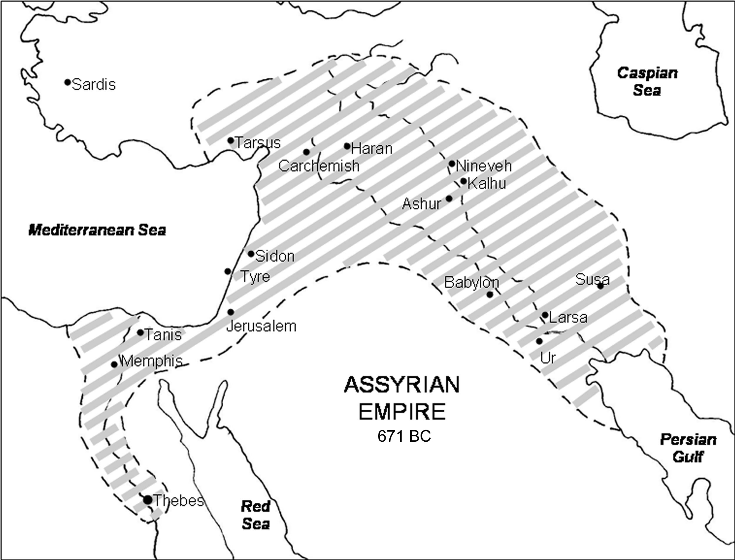 238F Map of assyrian empire