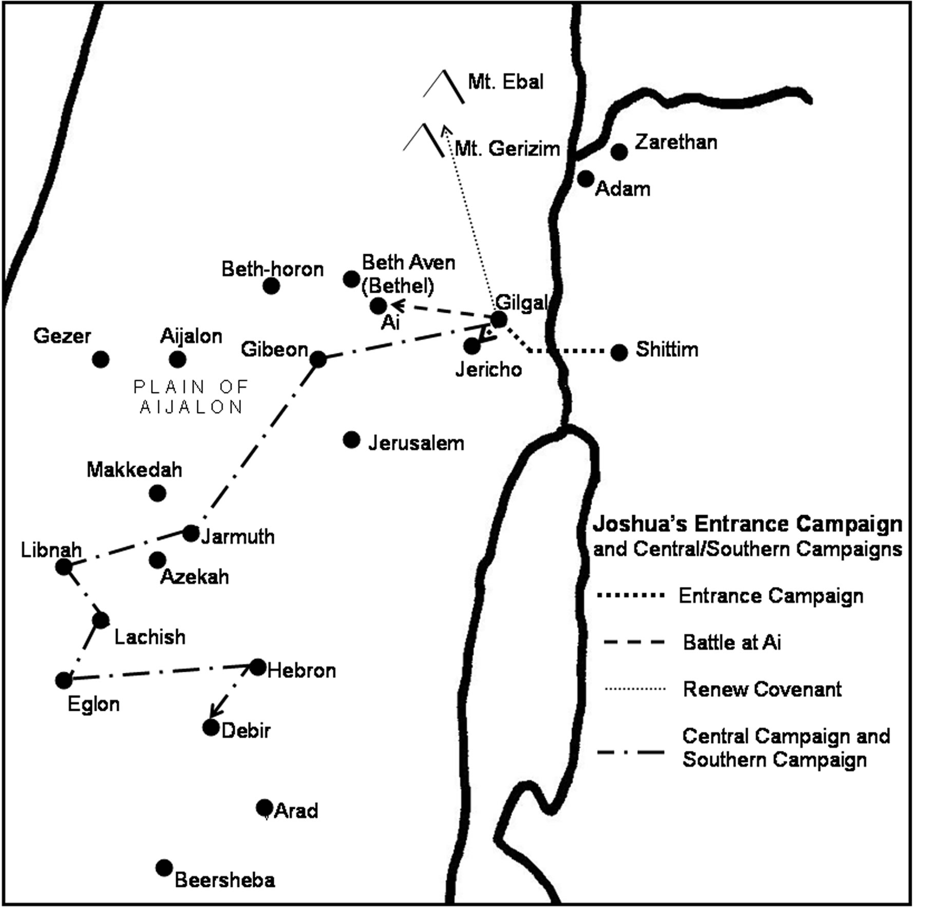 072B Map of Joshuas Campaigns