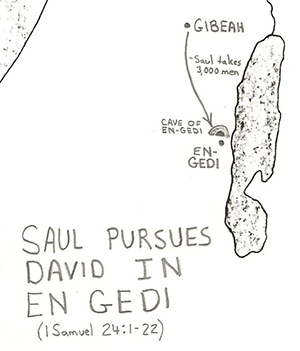 	 		 1 Samuel 24:1-22  Saul Pursues David in En Gedi