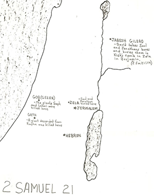 2 Samuel 21  Map of Details