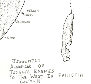 Zechariah 9:5-8  Judgment Announced On Israel's Enemies to the West in Philistia