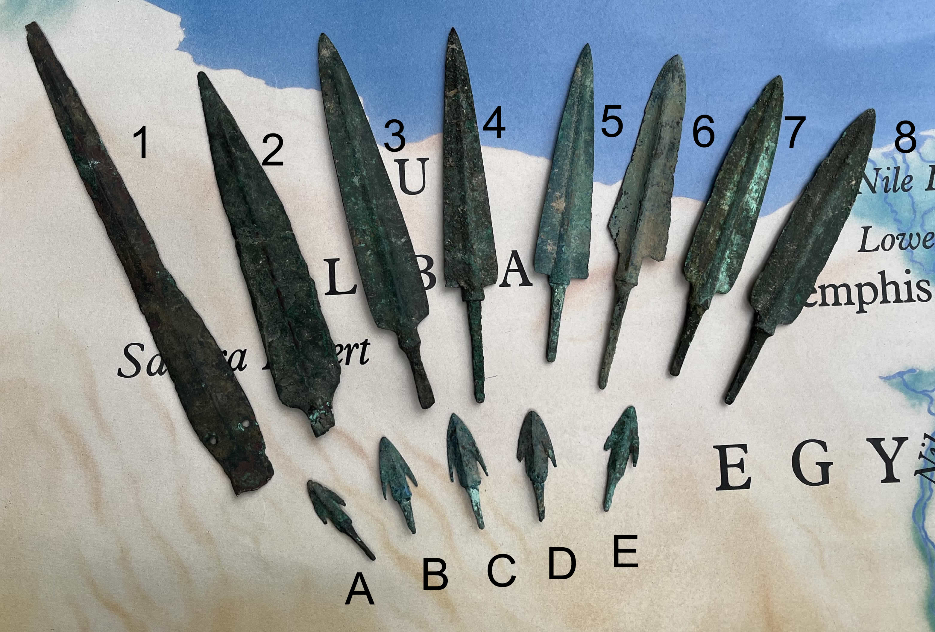 numbered Arrow Points Heads