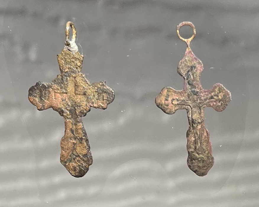 1000 AD Roman Byzantine cross pendants frontside FULL