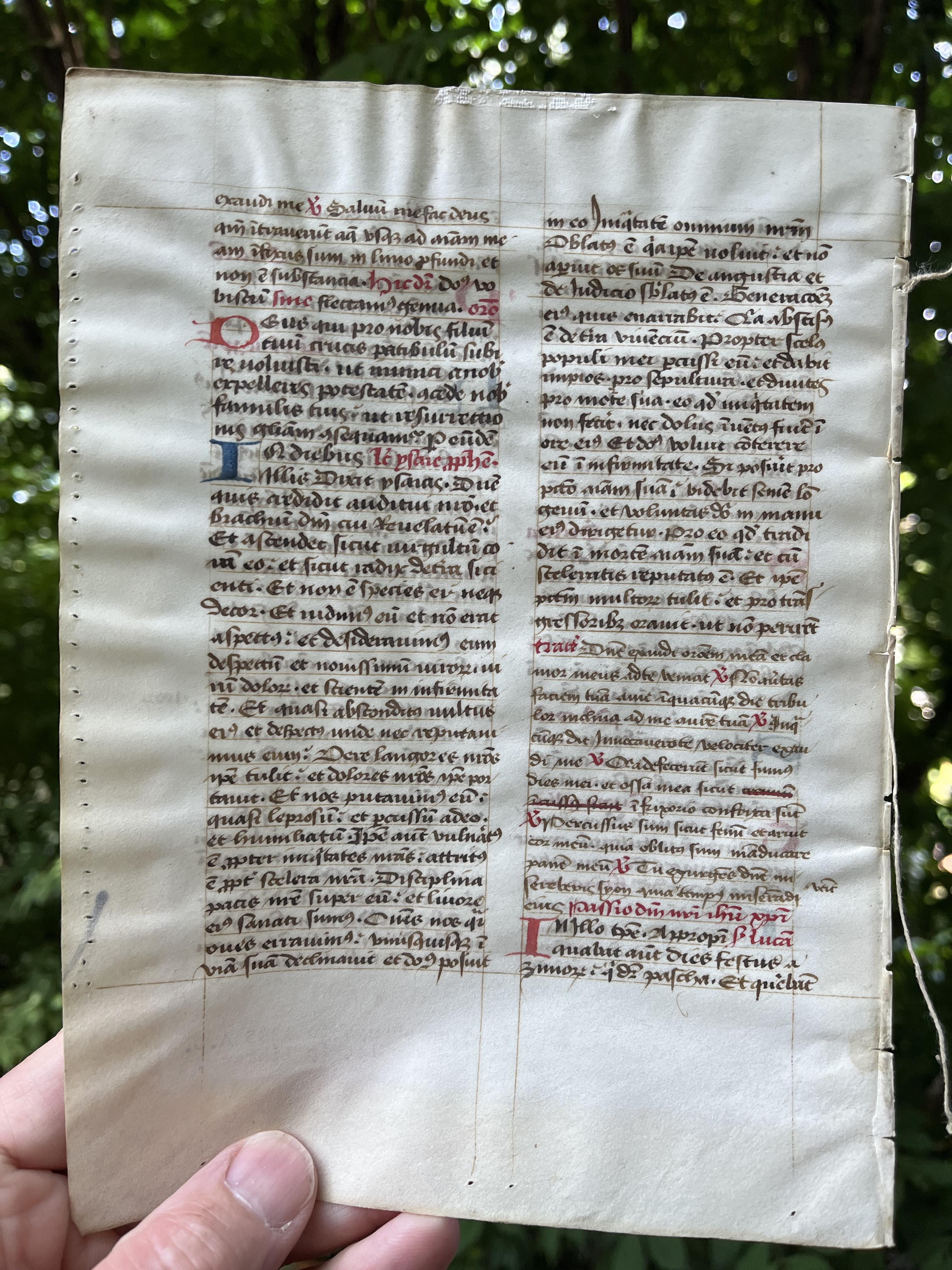 1385 AD Latin Mass Manuscript FULL page