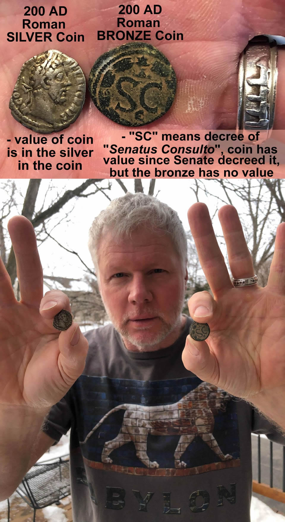 200 AD Silver vs BronzeSC Roman Coins FULL