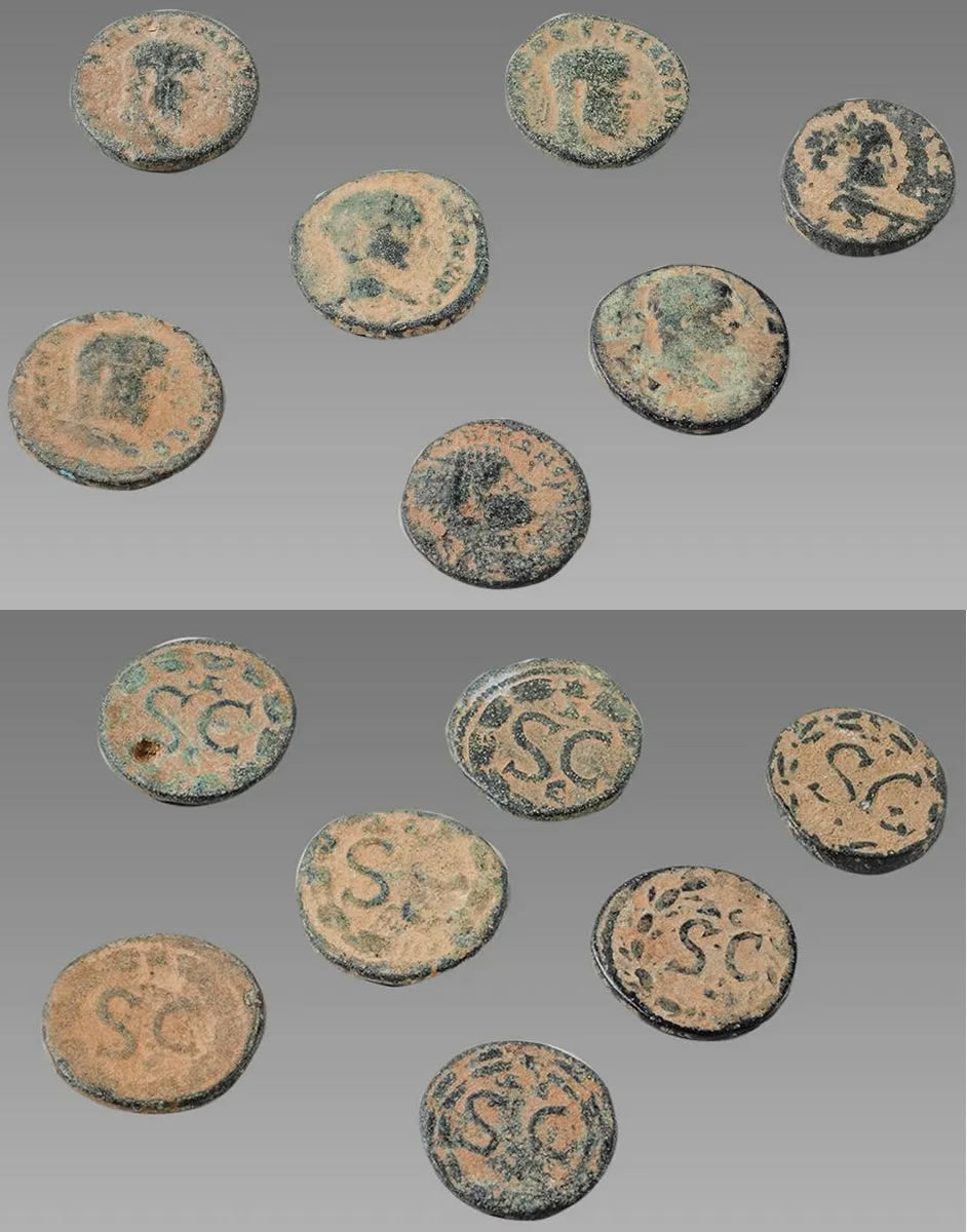 Seven Roman Coins 200s AD bronze