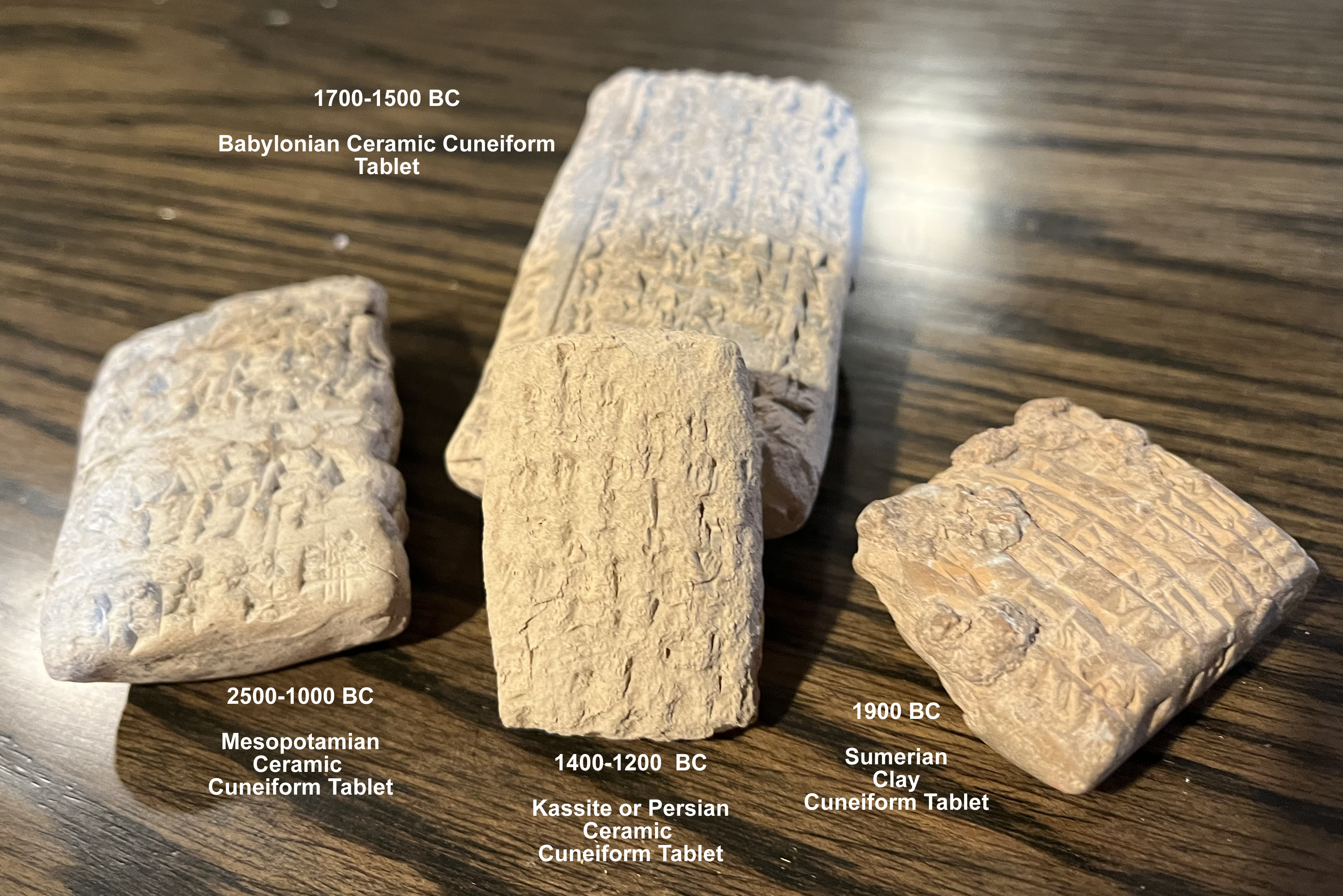 four cuneiform tablets 2500 1200 BC
