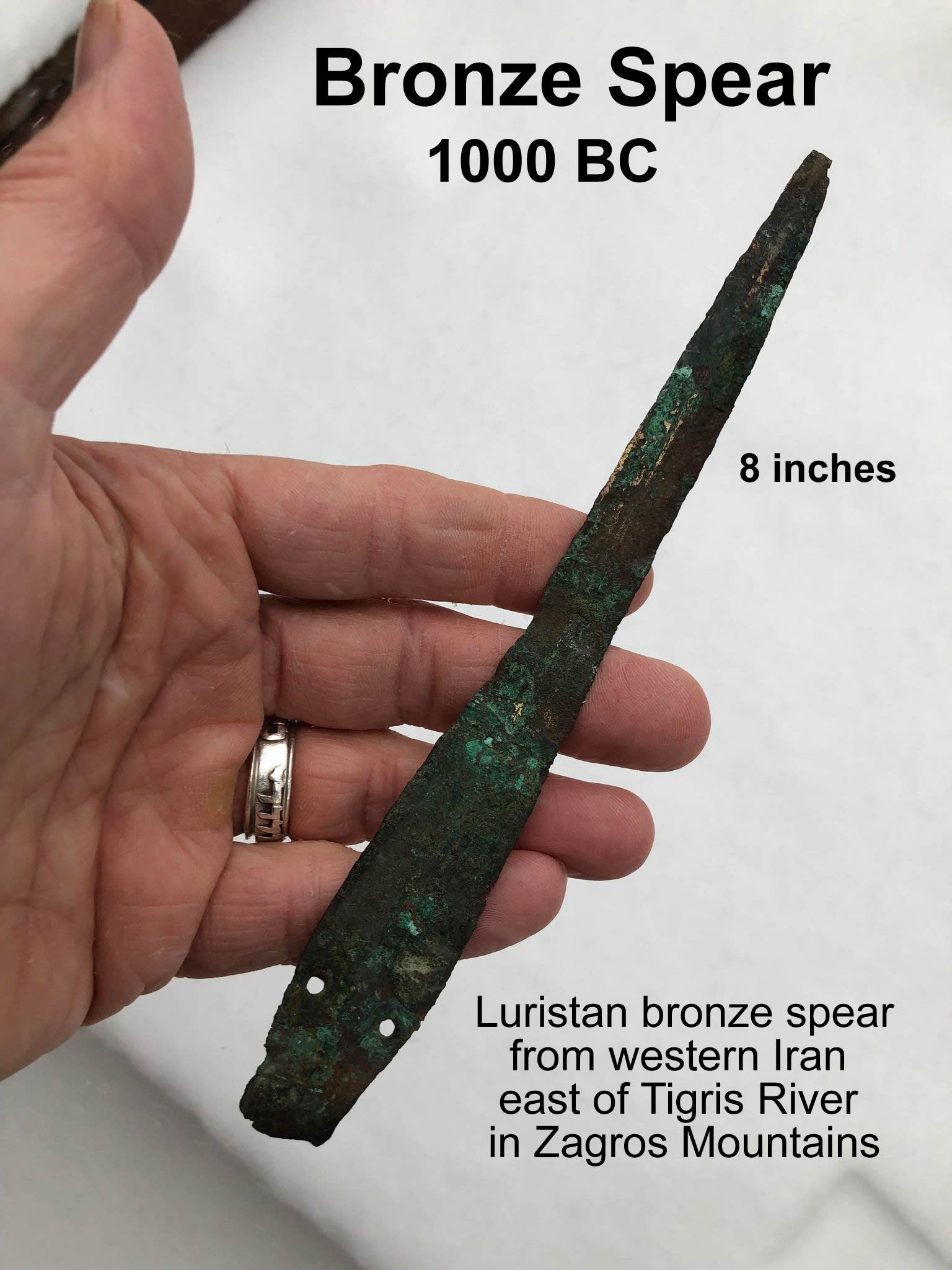 1000 BC Bronze Spearhead 1 with descriptive text 1